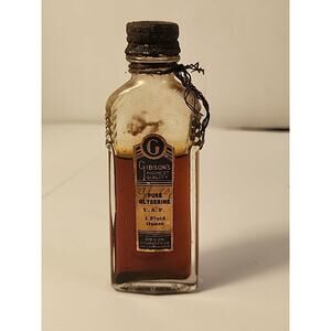 Vintage Gibson's Brand Pure Glycerin Medicine 1 Oz Bottle